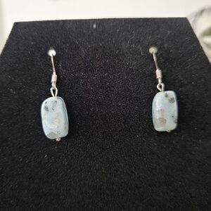 Elegant Blue Stone Drop Earrings